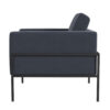 Fiam Accent Armchair, Steel Blue Velvet, Modern Black Metal Legs