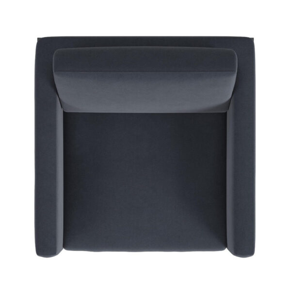 Fiam Accent Armchair, Steel Blue Velvet, Modern Black Metal Legs