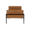 Fiam Accent Armchair, Caramel Brown Faux Leather, Modern Black Legs