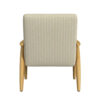 Accent Armchair, Beige and White Stripe Pattern Fabric, Solid Wood