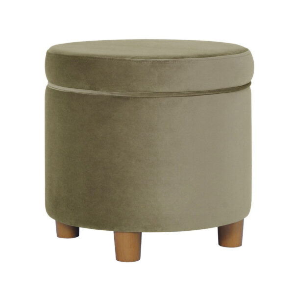 1502202669924888f0b6a.jpeg Gio Storage Ottoman, 19 Inch Round Lift Top, Sage Green Velvet Fabric
