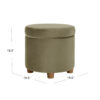 150220266992488f6188f.jpeg Gio Storage Ottoman, 19 Inch Round Lift Top, Sage Green Velvet Fabric