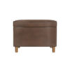 Fero Storage Ottoman, 24 Inch Rectangular, Dark Brown Faux Leather