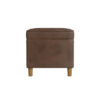 Fero Storage Ottoman, 24 Inch Rectangular, Dark Brown Faux Leather