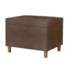 Fero Storage Ottoman, 24 Inch Rectangular, Dark Brown Faux Leather