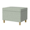 Fero Storage Ottoman, 24 Inch Rectangular Hinged Lid, Sage Green Woven