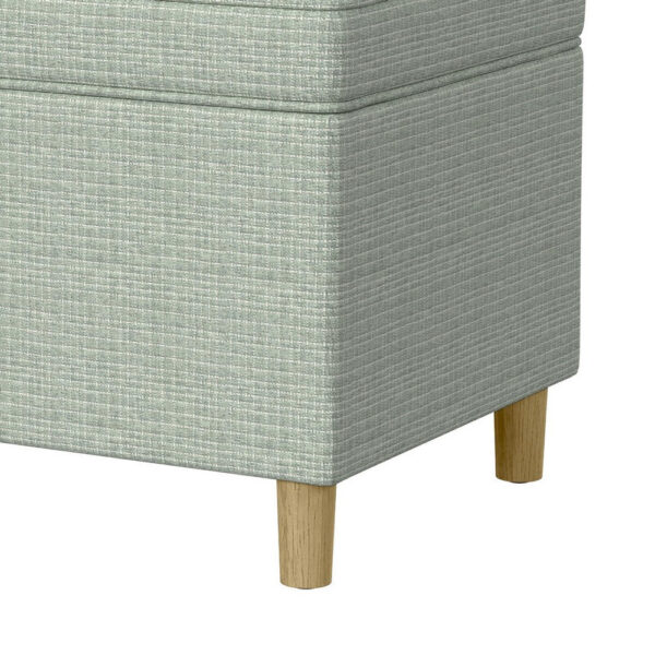 Fero Storage Ottoman, 24 Inch Rectangular Hinged Lid, Sage Green Woven
