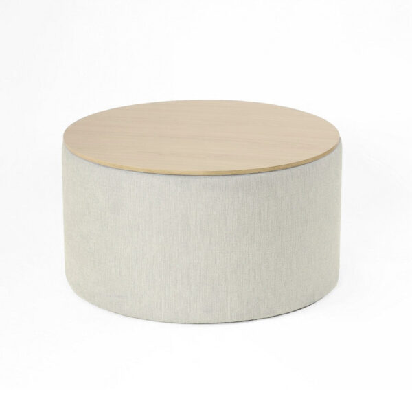 1502202669924932c268f.jpeg Mesy Storage Ottoman, 30 Inch Round Lift Tray Top, Light Gray Woven
