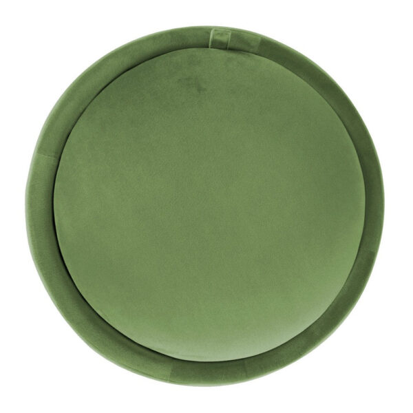 1502202669924975b07a6.jpeg Pero Storage Ottoman, 18 Inch Round Removable Lid, Rich Green Velvet