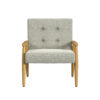 Accent Chair, Soft Light Gray Fabric Seat, Button Tufted Backrest