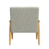 Accent Chair, Soft Light Gray Fabric Seat, Button Tufted Backrest
