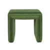 Ada Footstool Ottoman with Channel Tufted Green Velvet, 19 Inch