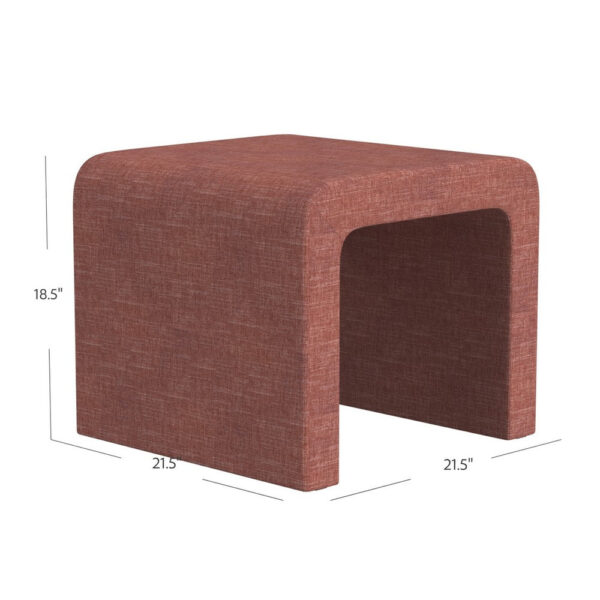 1502202669924a9d51e4d.jpeg Ari Ottoman Footstool, Arc Shape with Rich Pink Chenille, 22 Inch