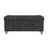 Bea Storage Ottoman Bench with Tufted Black Faux Leather, 40 Inch