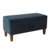 Ava Accent Storage Bench Ottoman with Navy Brown Velvet, 36 Inch