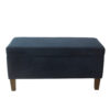 Ava Accent Storage Bench Ottoman with Navy Brown Velvet, 36 Inch
