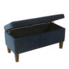 Ava Accent Storage Bench Ottoman with Navy Brown Velvet, 36 Inch