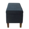 Ava Accent Storage Bench Ottoman with Navy Brown Velvet, 36 Inch