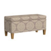 Ben Storage Bench Ottoman, Light Brown Medallion Design, 36 Inch