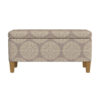 Ben Storage Bench Ottoman, Light Brown Medallion Design, 36 Inch