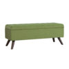 Eva Storage Bench Ottoman, Olive Green Woven Polyester, Brown, 48 Inch