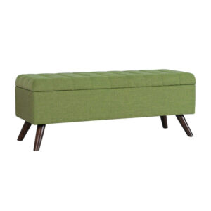 1502202669924b04f0827.jpeg Eva Storage Bench Ottoman, Olive Green Woven Polyester, Brown, 48 Inch