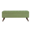 Eva Storage Bench Ottoman, Olive Green Woven Polyester, Brown, 48 Inch