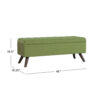 Eva Storage Bench Ottoman, Olive Green Woven Polyester, Brown, 48 Inch