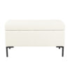 Ray Storage Bench Ottoman, Cream White Boucle, Metal Legs, 32 Inch