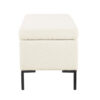Ray Storage Bench Ottoman, Cream White Boucle, Metal Legs, 32 Inch