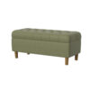 Sol Storage Bench Ottoman, Light Sage Green Velvet, Brown, 40 Inch