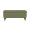Sol Storage Bench Ottoman, Light Sage Green Velvet, Brown, 40 Inch
