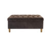 Sol Storage Bench Ottoman, Chocolate Brown Velvet, Wood, 40 Inch