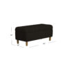 Sol Storage Bench Ottoman, Chocolate Brown Velvet, Wood, 40 Inch