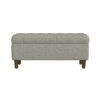 Sol Storage Bench Ottoman, Gray Woven Fabric, Brown Wood, 40 Inch