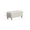 Sol Storage Bench Ottoman, Cream Woven Fabric, Brown Wood, 40 Inch