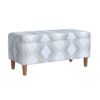Zia Accent Storage Bench, Cream Gray Woven Diamond Pattern, 36 Inch
