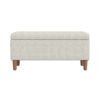 Zia Accent Storage Bench, Cream Chevron Woven Fabric, Brown, 36 Inch