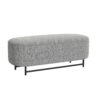 Pat Storage Bench Ottoman, Gray Yarn Cream Boucle, Black Metal 46 Inch
