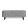 Pat Storage Bench Ottoman, Gray Yarn Cream Boucle, Black Metal 46 Inch