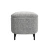 Pat Storage Bench Ottoman, Gray Yarn Cream Boucle, Black Metal 46 Inch