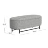 Pat Storage Bench Ottoman, Gray Yarn Cream Boucle, Black Metal 46 Inch