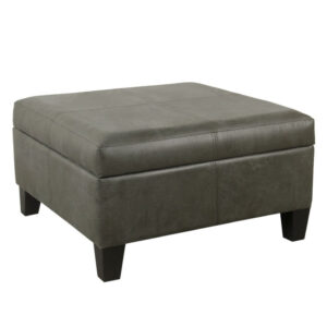 1502202669924c6b2a45f.jpeg Leo Square Storage Ottoman with Plush Gray Faux Leather, 28 Inch