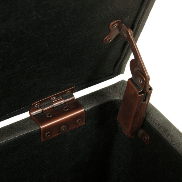 Leo Square Storage Ottoman with Plush Gray Faux Leather, 28 Inch