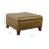 Leo Square Storage Ottoman, Distressed Brown Faux Leather, 28 Inch