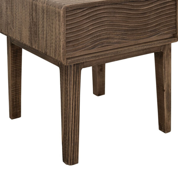 Oly Side End Table, 1 Drawer, Rustic Natural Brown Melina Wood 23 Inch