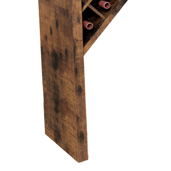 1502202669924d3475cde.jpeg Bar Height Table, Glass Racks w Bottle Holders, 73 Inch Classic Brown