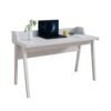Writing Desk, Wrap Around Tabletop, 50 Inch, Modern White Finish