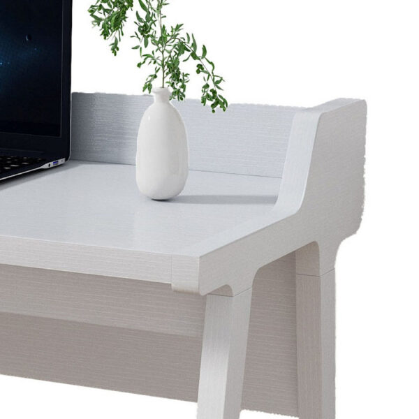 Writing Desk, Wrap Around Tabletop, 50 Inch, Modern White Finish
