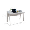 Writing Desk, Wrap Around Tabletop, 50 Inch, Modern White Finish